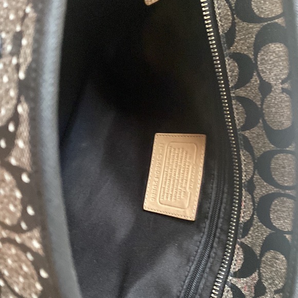 Coach Peyton Perforated PVC Signature Top Zip Tote. Black and white. - Picture 3 of 5